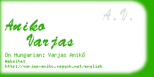 aniko varjas business card